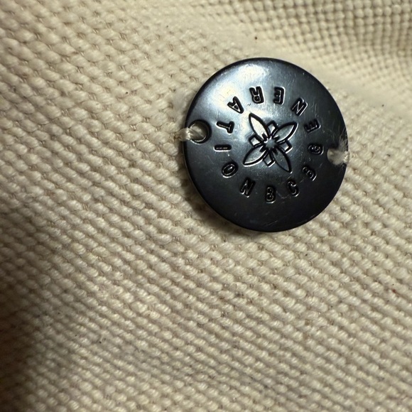 BCBGeneration Canvas Black Tan Large Tote Handbag Purse (no long strap) - Picture 6 of 9